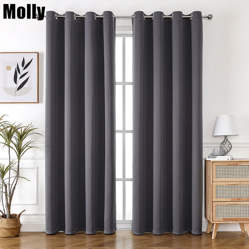 Home Decor Curtain - Eén paneel lichtblokkerend effenkleurig gordijn met