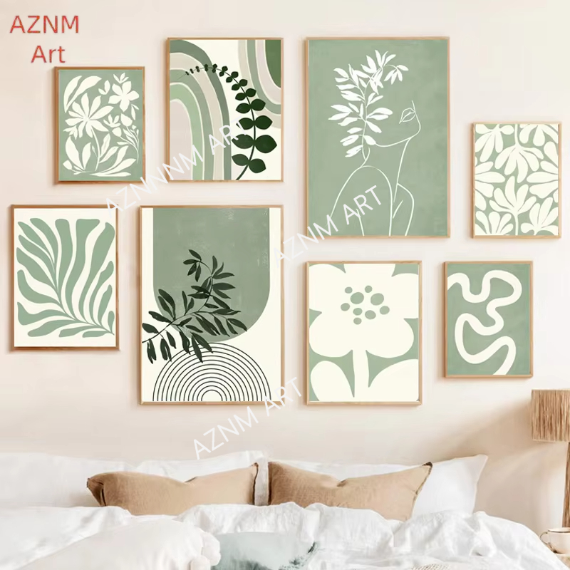 Home Decor Green - 1PC Bohemen Groene Lijnen Regenboog Blad