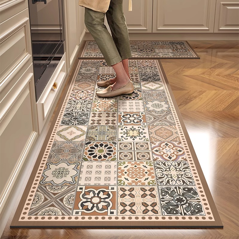 Home Decor Online Free - Keukenvloermat PVC-leer Voetmatten Waterdicht Oliebestendig vloerkleed