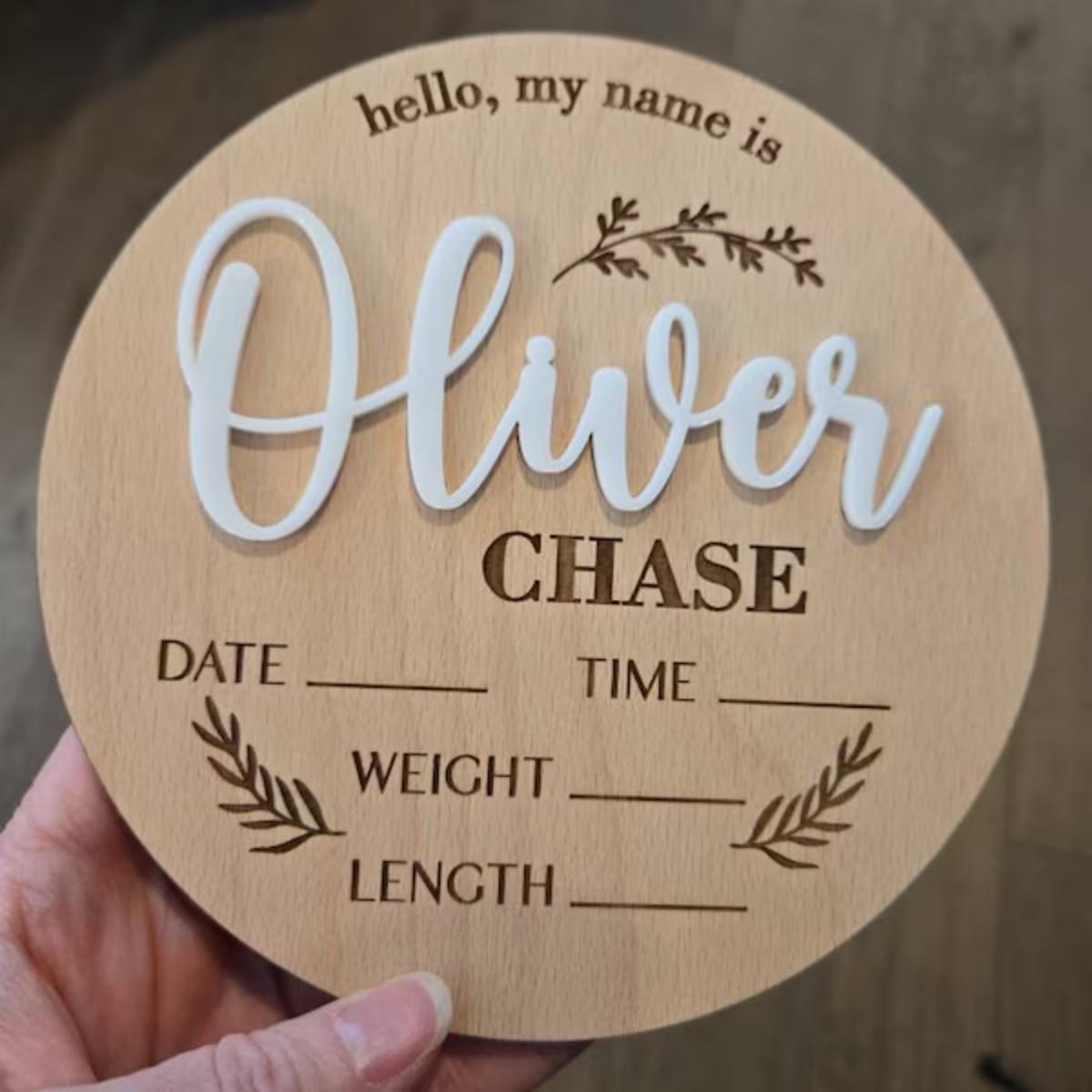Home Decor Pinterest - 1Pc Aangepaste Baby Aankondiging Teken Houten