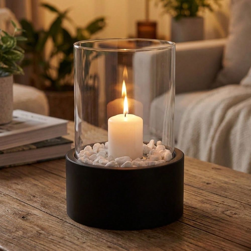 Home Decor Center - Kaarsenhouder Tafeldecoratie Zwarte Metalen Basis Kandelaar