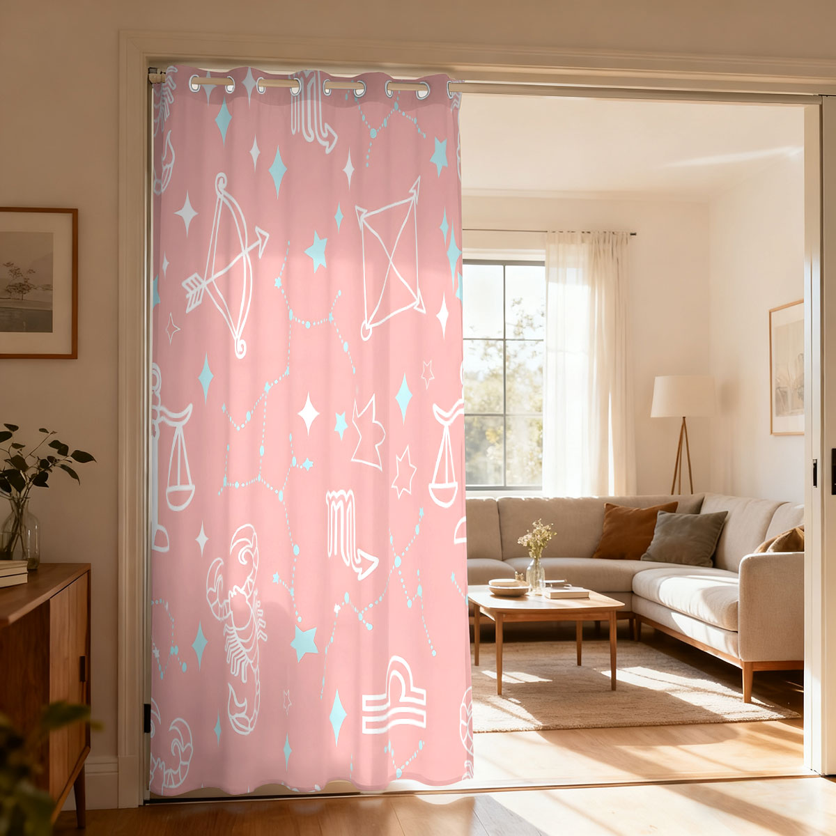 Home Decor Curtain - 1 stuk Sterrenhemel Constellatie Gedrukt Enkelvoudig