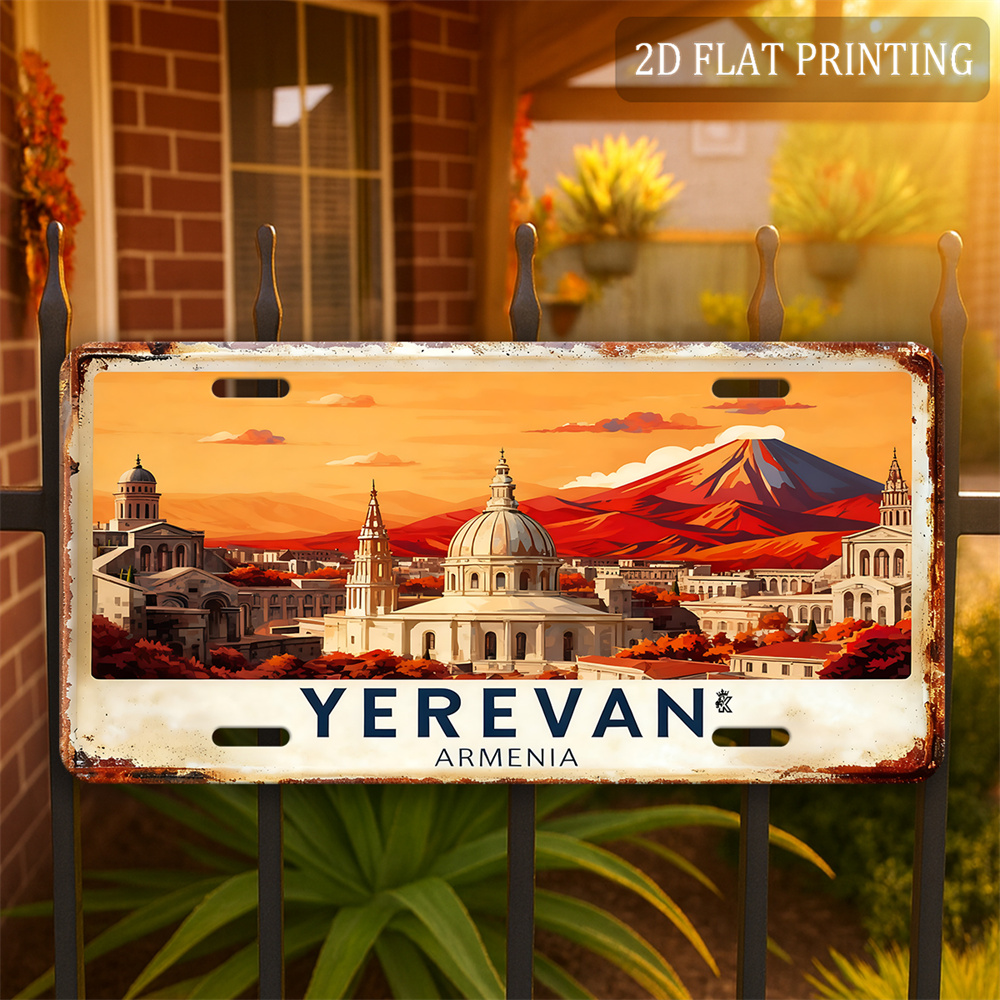 Home Decor Yerevan - Yerevan Armenië stedelijk landschap blikken bord
