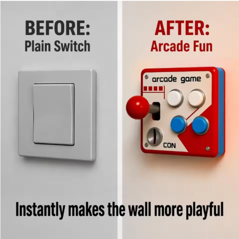 Home Decor Etsy - Retro Arcade Joystick Switch Plate Cover,