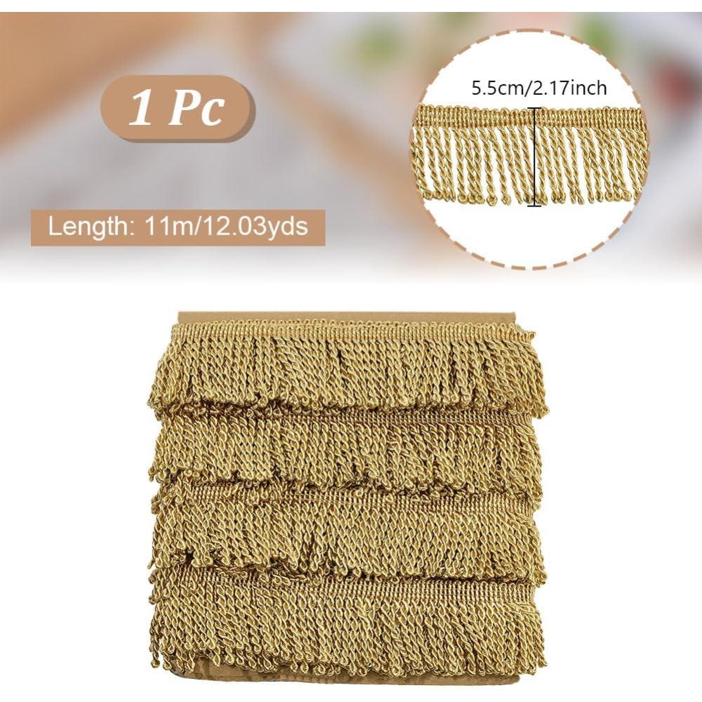 Home Decor Curtain - 12 yards x 2,2 inch Fringe