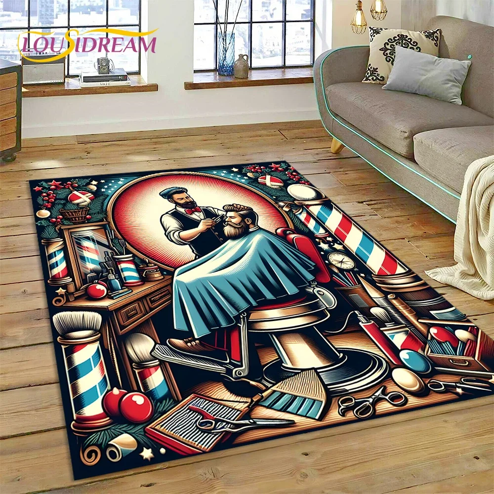 Home Decor Online Shop - Mode Kapsalon Logo Schedel Vintage Tapijt