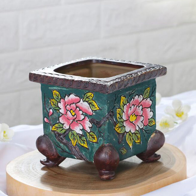 Home Decor Korea - Koreaanse stijl handbeschilderd bloemmotief keramische vetplant