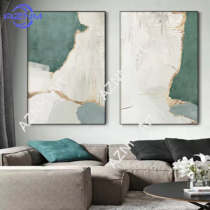 Home Decor Green - 1/2 stuks moderne abstracte canvas schilderij