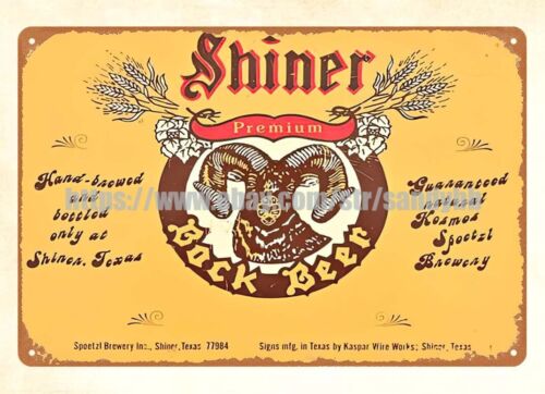 Home Decor Online Shop - Shiner Beer brouwerij mancave eetkamer metalen