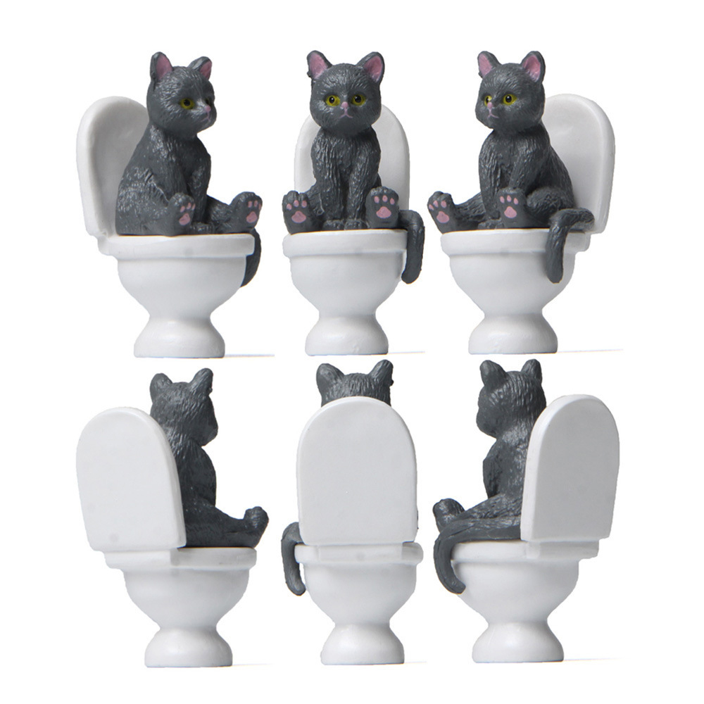 Kat Zitten Op Beeldjes Wc Kat  - Home Decor Korea recensie en prijs