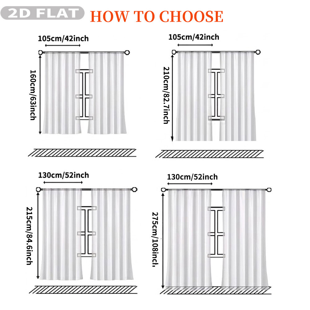 Op maat gemaakte 2D vlakke 2-d - Home Decor Curtain recensie en prijs