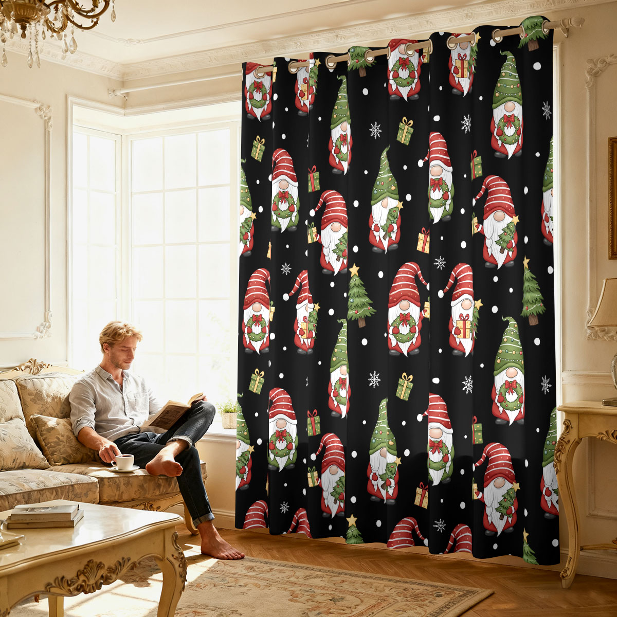 Kerstdwerg Kerstboom Cadeau Pr - Home Decor Curtain recensie en prijs
